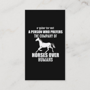 Funny Horse Gezegde Gift for Horse Lover Girl Visitekaartje