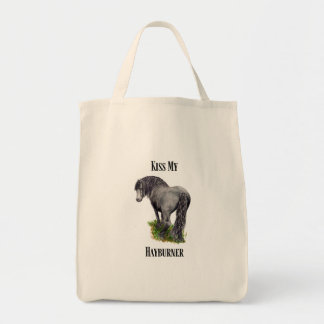 Funny Horse Gezegde, Kiss My Hayburner, Paardenren Tote Bag