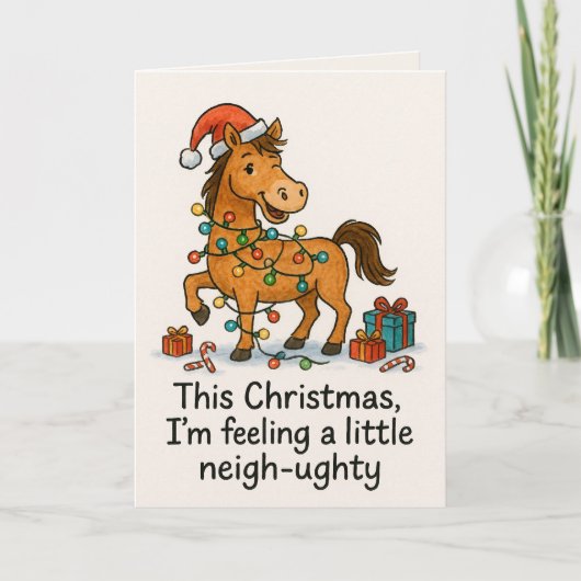 Funny Horse Greeting for Equestrians & Animal Love Kaart (Voorkant)