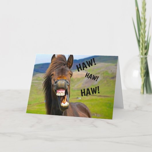 Funny Horse Humor Birthday Card Feestdagen Kaart (Voorkant)