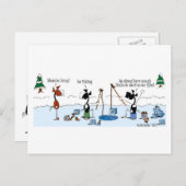 Funny Horse Ice Vist Briefkaart Cartoon (Voorkant / Achterkant)