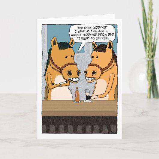 Funny Horse in Bar heeft geen 'giddyup'-dag Kaart (Voorkant)