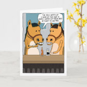 Funny Horse in Bar heeft geen 'giddyup'-dag Kaart (Gele Bloem)