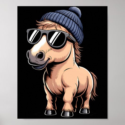 Funny Horse In Retro Style - Farm Humour Ny Funny  Poster (Voorkant)