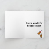 Funny Horse in Santa Hat-kerstkunst Feestdagen Kaart (Binnen)