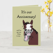 Funny Horse Jubileum Cartoon echtgenoot of partner Kaart (Gele Bloem)