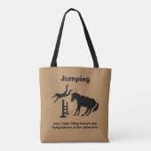 Funny Horse Jumping Flying Falling Humor Tote Bag (Achterkant)