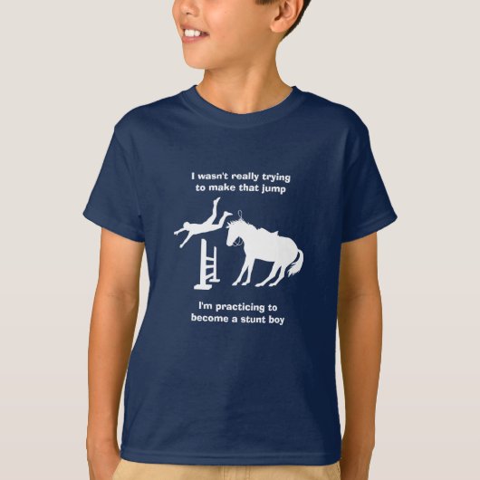 Funny Horse Jumping Stunt Boy in training T-shirt (Voorkant)