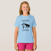 Funny Horse Jumping Stunt Girl in training T-shirt (Voorkant volledig)