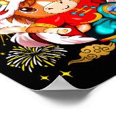 Funny Horse Lion Dance Chinese New Year Kid Men  Poster (Hoek)