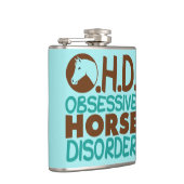 Funny Horse Lover Equine Blauwgroen Heupfles (Rechts)