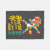 Funny Horse Lunar New Year 2026 Dabbing Design  Fleece Deken (Voorkant (Horizontaal))