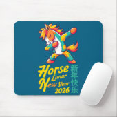Funny Horse Lunar New Year 2026 Dabbing Design Muismat (Met muis)