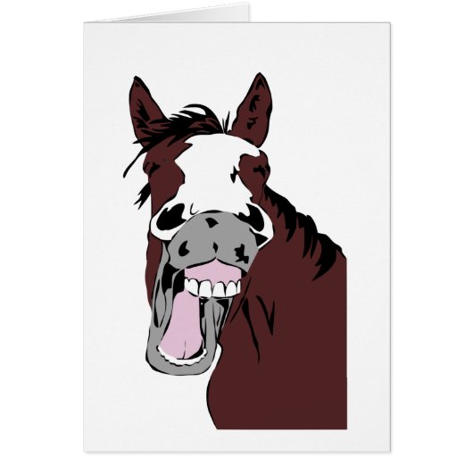 Funny Horse met houding, Waterverf Humor (Voorkant)