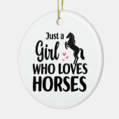 Funny Horse minnaar, gewoon een meisje dat van paa Keramisch Ornament (Links)