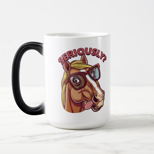 🐴 Funny Horse Mok – "Serieus!" (Links)