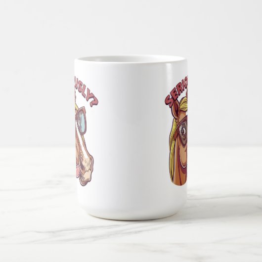 🐴 Funny Horse Mok – "Serieus!" (Midden)