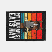 Funny Horse My Therast Eats Hay Tee Hor  Fleece Deken (Voorkant (Horizontaal))