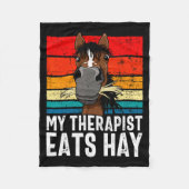 Funny Horse My Therast Eats Hay Tee Hor  Fleece Deken (Voorkant)