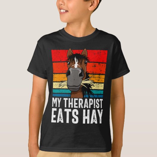 Funny Horse My Therast Eats Hay Tee Hor  T-shirt (Voorkant)