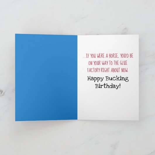 Funny Horse - oud genoeg voor Glue Factory Birthda Kaart (Binnen)