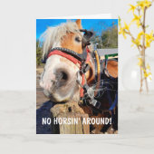 Funny Horse Pun Vaderdag Kaart (Gele Bloem)