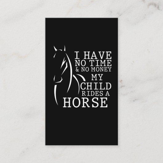 Funny Horse Quote Moeder met Riding Child Visitekaartje (Voorkant)