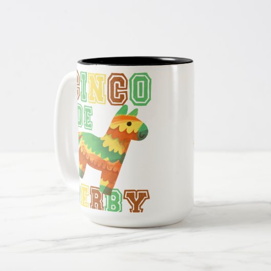 Funny Horse Racing  Cinco de Derby KY Derby Tweekleurige Koffiemok (Voorkant links)