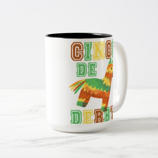 Funny Horse Racing  Cinco de Derby KY Derby Tweekleurige Koffiemok (Voorkant rechts)