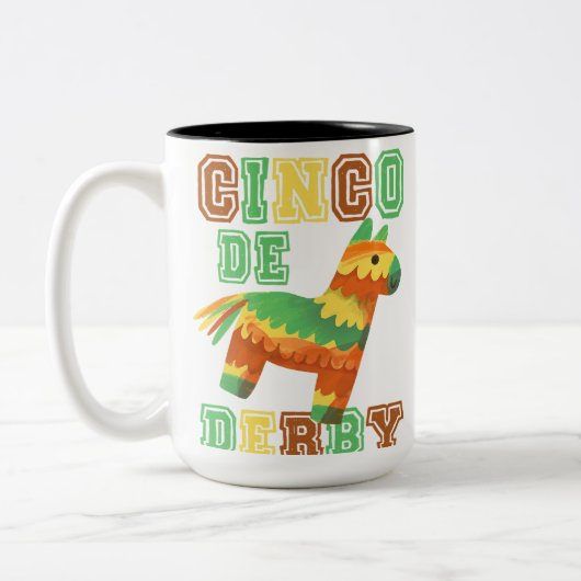 Funny Horse Racing  Cinco de Derby KY Derby Tweekleurige Koffiemok (Links)