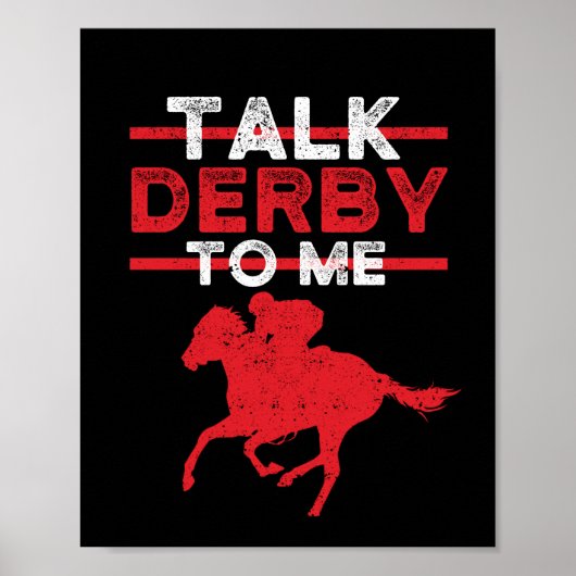 Funny horse racing riding horses talk derby poster (Voorkant)