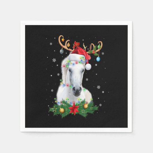 Funny Horse Reindeer Antlers Lights Ornament Chris Servet (Voorkant)