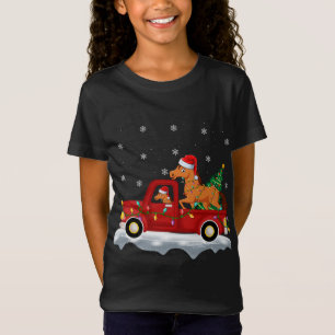 Funny Horse Ride-kerstboom Red Truck Horse Ch T-shirt