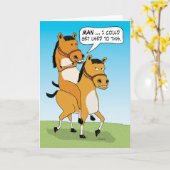 Funny Horse Riding Horse Birthday Kaart (Gele Bloem)