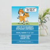 Funny Horse Riding Horse Birthday Party Kaart (Staand voorkant)