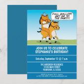 Funny Horse Riding Horse Birthday Party Kaart (Voorkant / Achterkant)