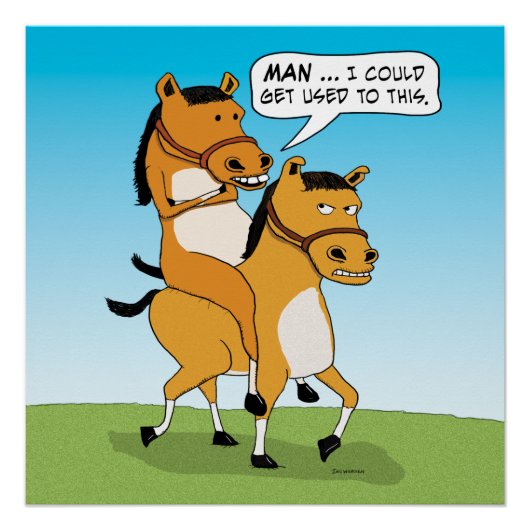 Funny Horse Riding Horse Perfect Poster (Voorkant)