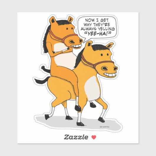 Funny Horse Riding Horse Sticker (Vel)