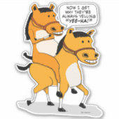 Funny Horse Riding Horse Sticker (Voorkant)
