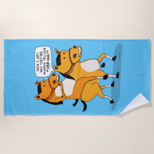 Funny Horse Riding Horse Strandlaken (Voorkant)