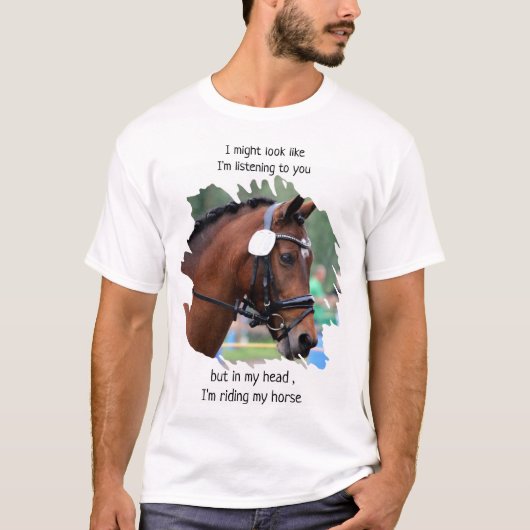 Funny Horse Riding - Paardrijspaard T-shirt (Voorkant)