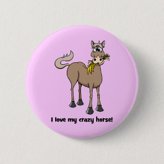 Funny horse ronde button 5,7 cm