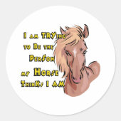 Funny Horse Ronde Sticker (Voorkant)