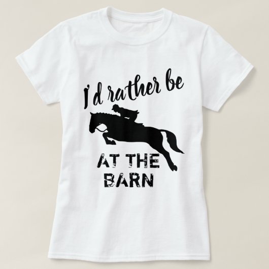 Funny Horse Shirt Ik zou liever bij Barn Equestria (Design voorkant)
