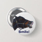 Funny Horse Smile Button (Voorkant /achterkant)