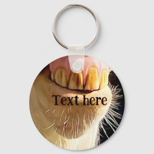 Funny Horse Smile Button Sleutelhanger