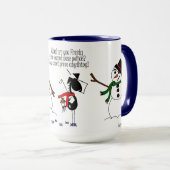 Funny Horse & Snowman Cartoon Mok (Voorkant rechts)