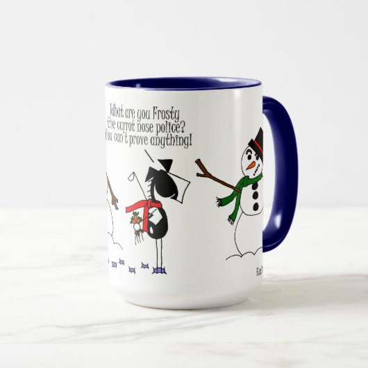 Funny Horse & Snowman Cartoon Mok (Voorkant rechts)