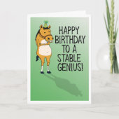 Funny Horse Stable Genius Birthday Kaart (Voorkant)