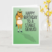 Funny Horse Stable Genius Birthday Kaart (Gele Bloem)